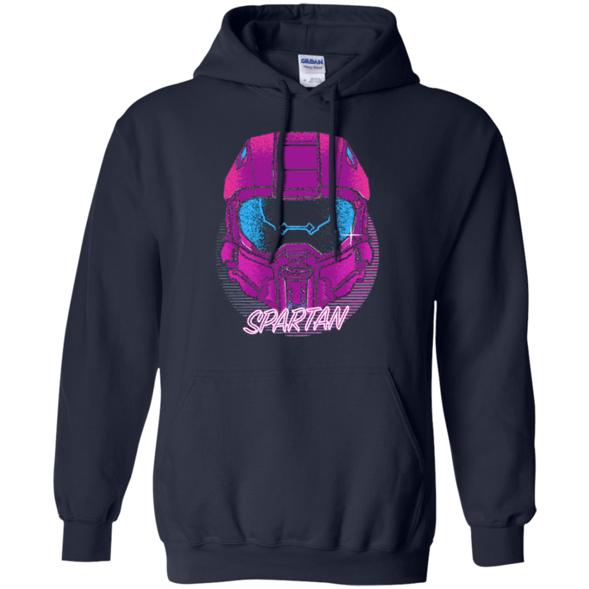 Sweatshirts Navy / Small Spartan Helmet 80's Pullover Hoodie