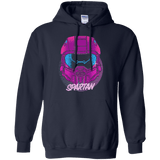 Sweatshirts Navy / Small Spartan Helmet 80's Pullover Hoodie