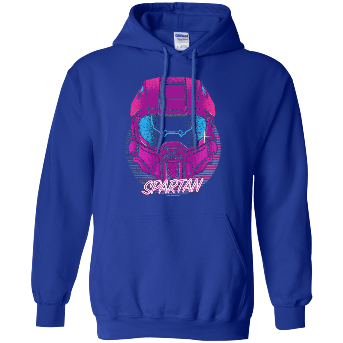 Sweatshirts Royal / Small Spartan Helmet 80's Pullover Hoodie