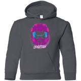 Sweatshirts Charcoal / YS Spartan Helmet 80's Youth Hoodie