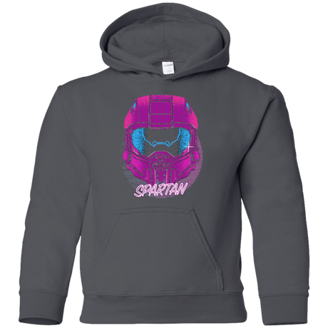 Sweatshirts Charcoal / YS Spartan Helmet 80's Youth Hoodie