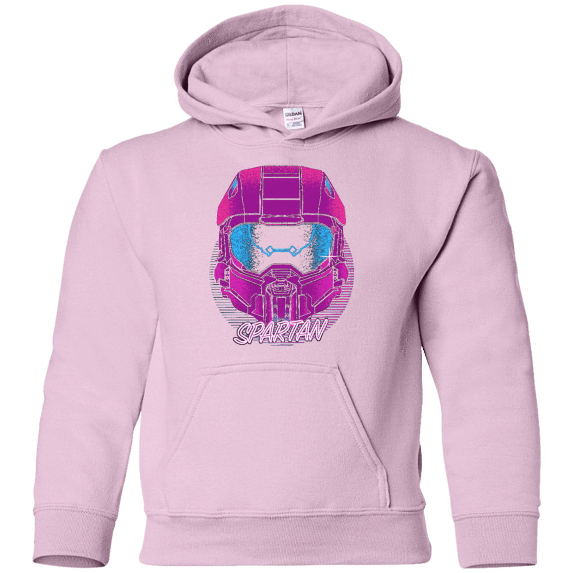 Sweatshirts Light Pink / YS Spartan Helmet 80's Youth Hoodie