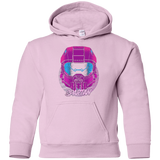 Sweatshirts Light Pink / YS Spartan Helmet 80's Youth Hoodie