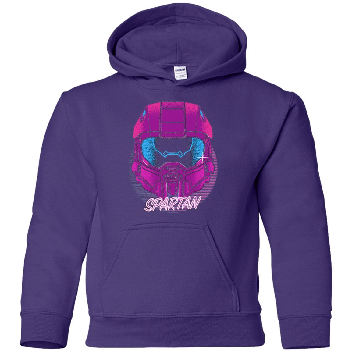 Sweatshirts Purple / YS Spartan Helmet 80's Youth Hoodie