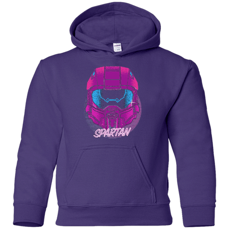 Sweatshirts Purple / YS Spartan Helmet 80's Youth Hoodie