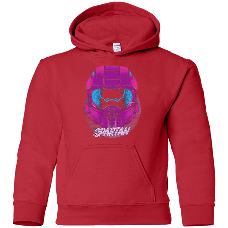 Sweatshirts Red / YS Spartan Helmet 80's Youth Hoodie