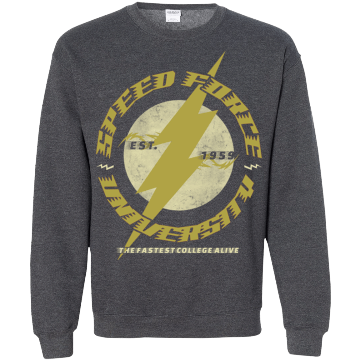 Sweatshirts Dark Heather / Small Speed Force University Crewneck Sweatshirt