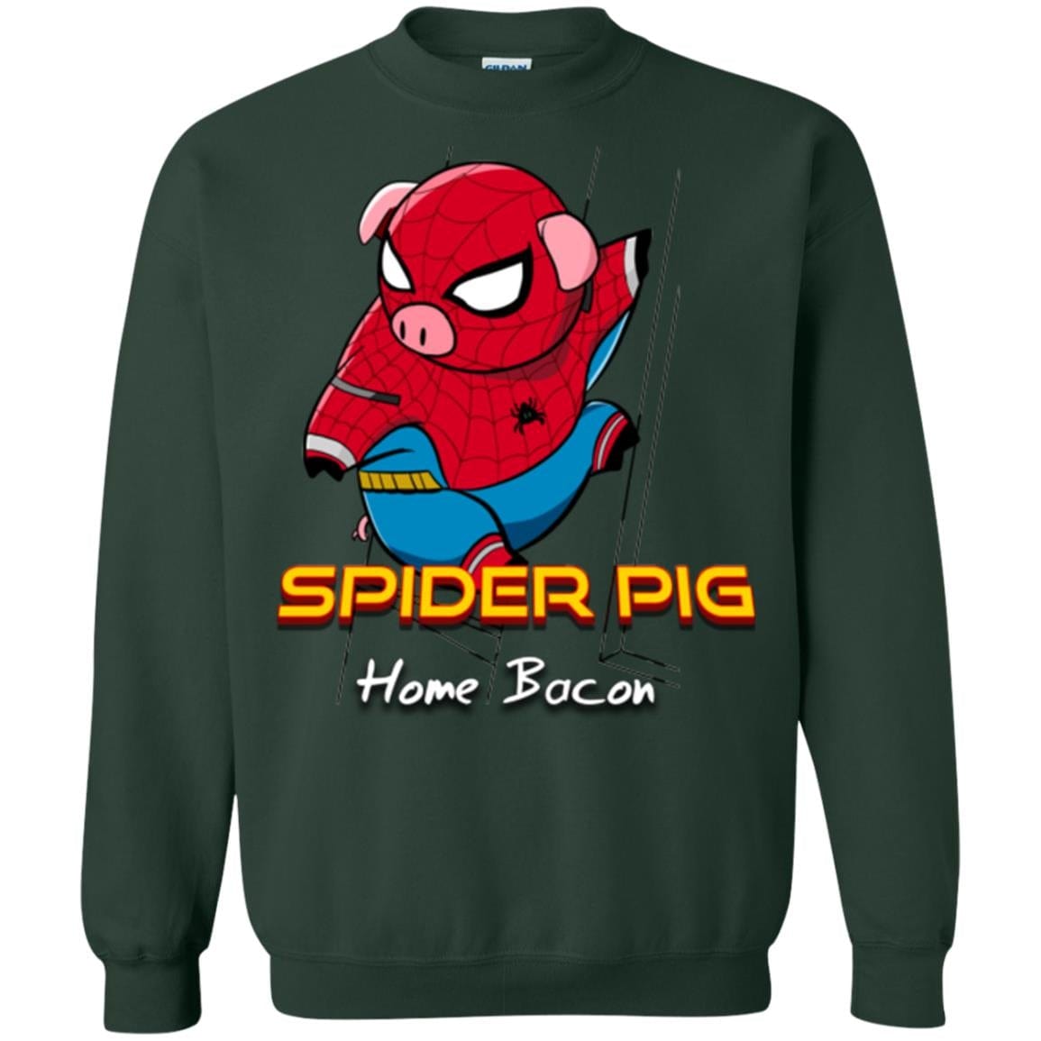 Sweatshirts Forest Green / Small Spider Pig Build Line Crewneck Sweatshirt