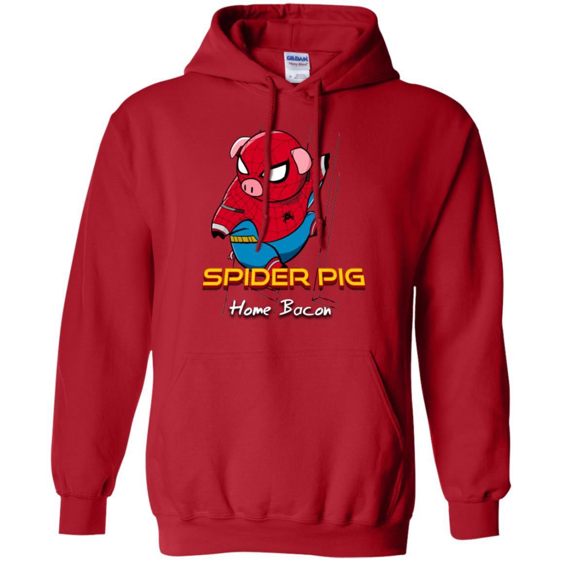 Sweatshirts Red / Small Spider Pig Build Line Pullover Hoodie