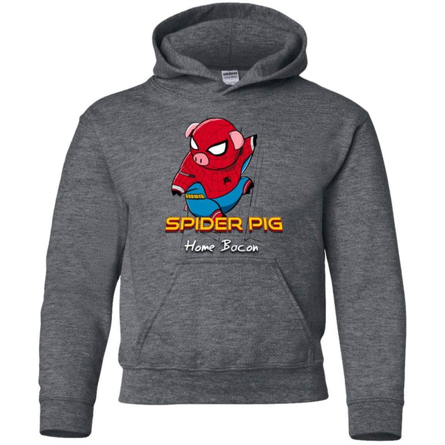 Sweatshirts Dark Heather / YS Spider Pig Build Line Youth Hoodie