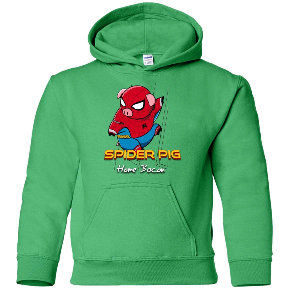 Sweatshirts Irish Green / YS Spider Pig Build Line Youth Hoodie