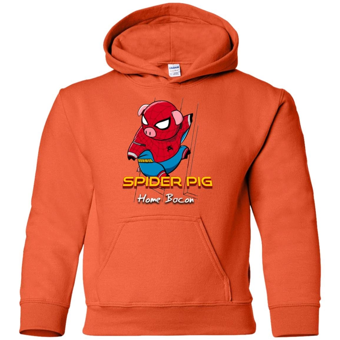 Sweatshirts Orange / YS Spider Pig Build Line Youth Hoodie