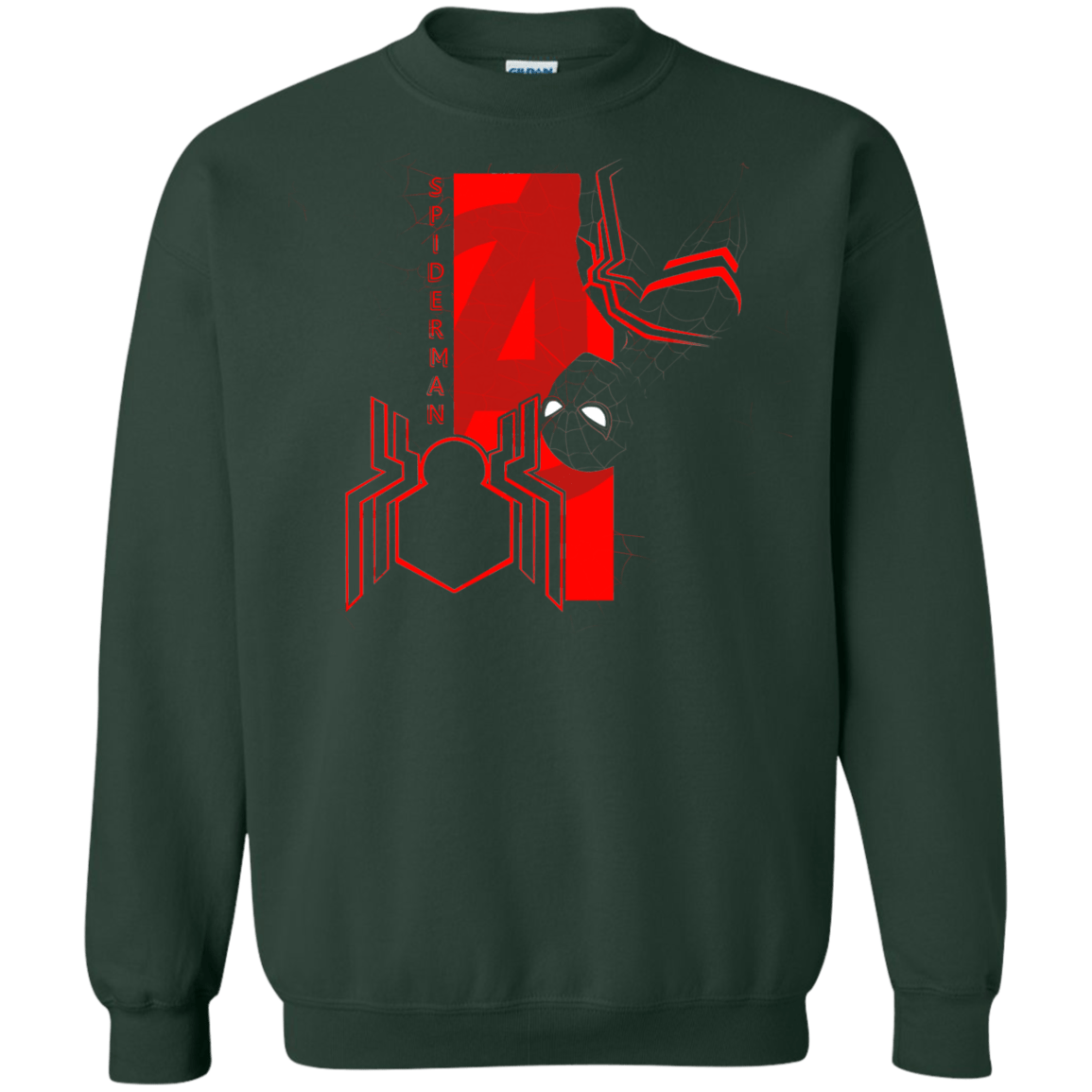 Sweatshirts Forest Green / S Spiderman Profile Crewneck Sweatshirt