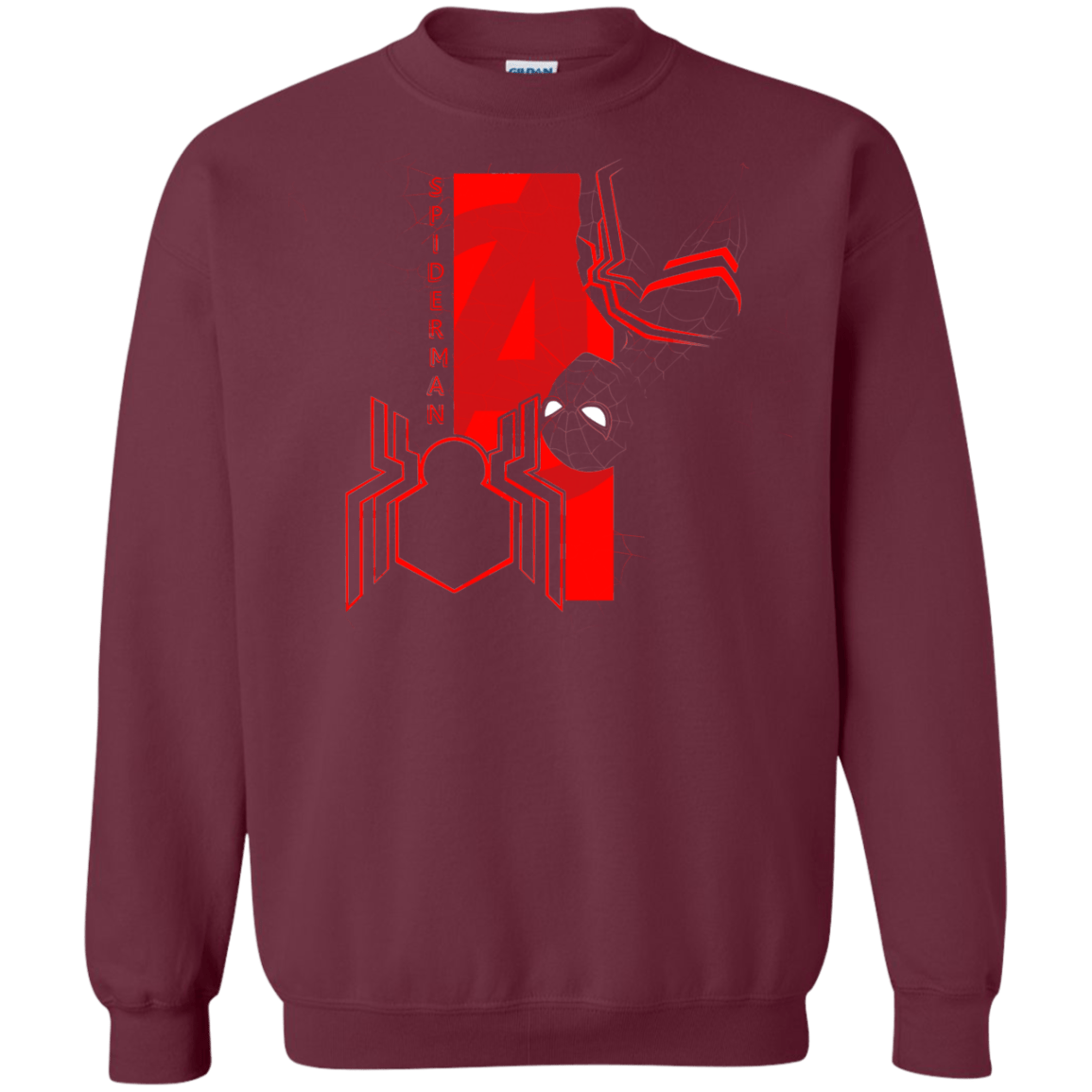 Sweatshirts Maroon / S Spiderman Profile Crewneck Sweatshirt