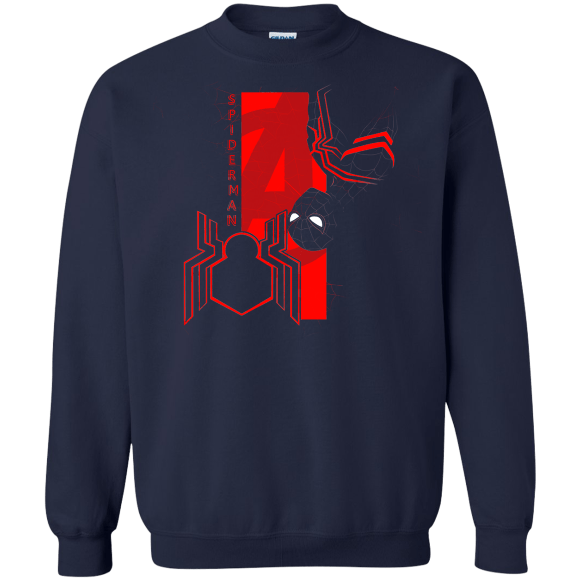 Sweatshirts Navy / S Spiderman Profile Crewneck Sweatshirt