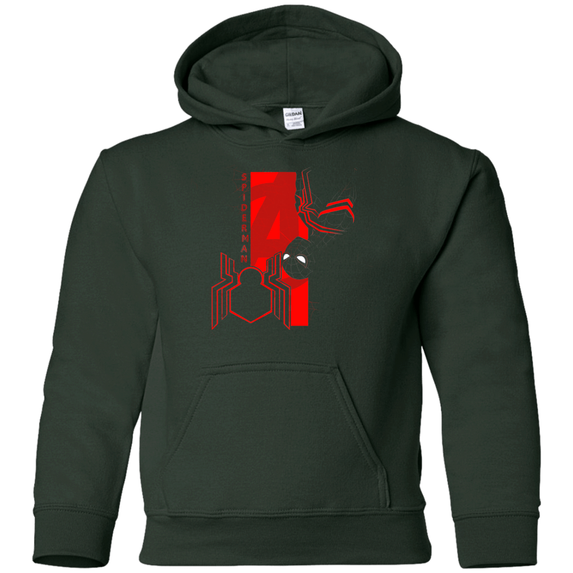 Sweatshirts Forest Green / YS Spiderman Profile Youth Hoodie