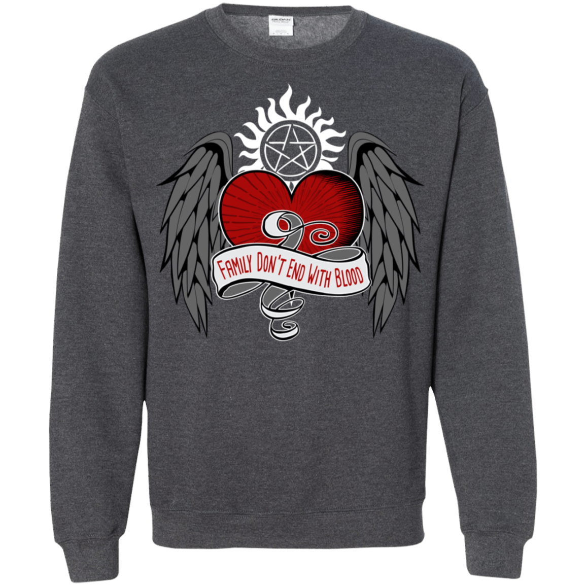 Sweatshirts Dark Heather / S SPN Tattoo Crewneck Sweatshirt