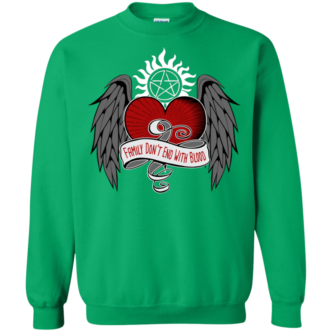 Sweatshirts Irish Green / S SPN Tattoo Crewneck Sweatshirt