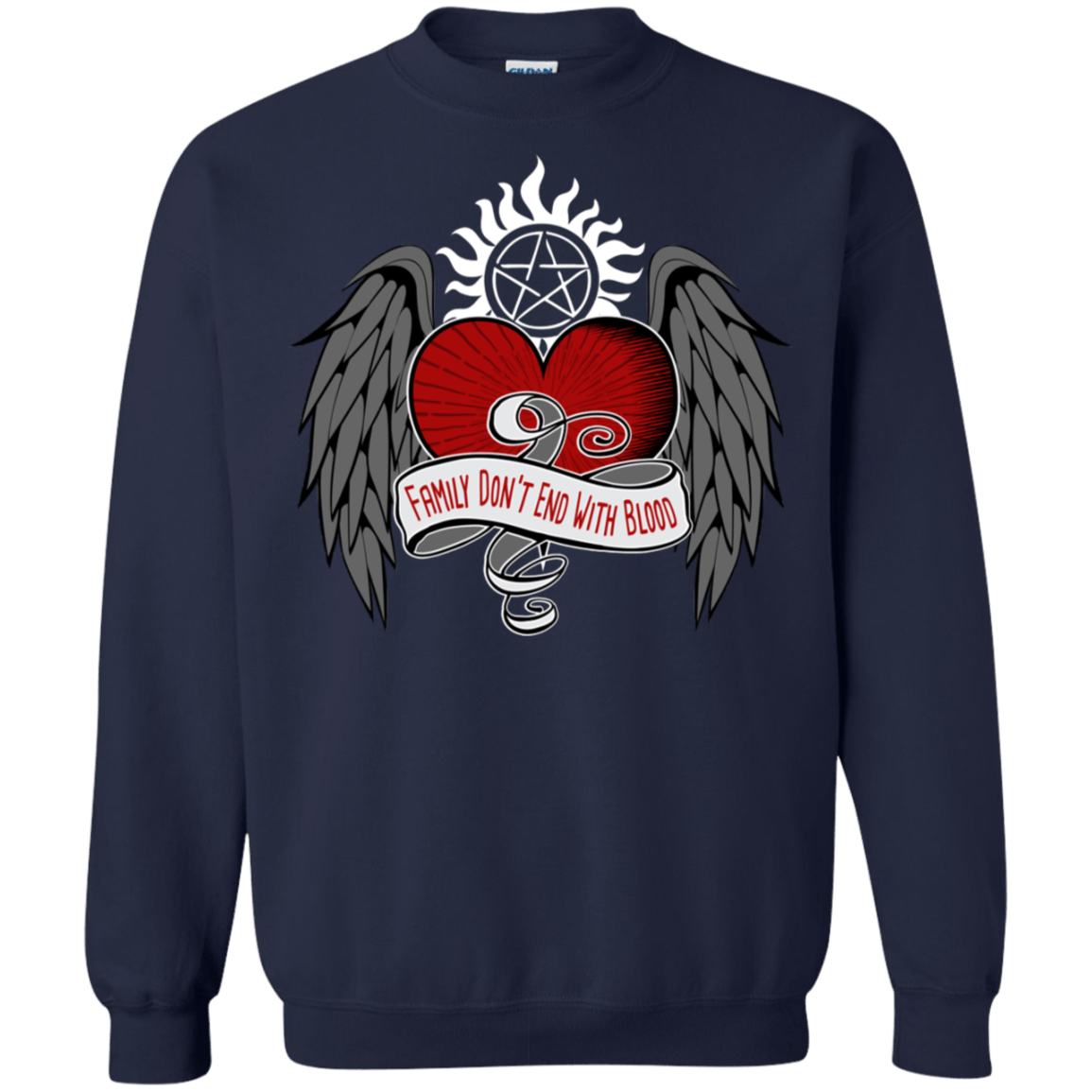 Sweatshirts Navy / S SPN Tattoo Crewneck Sweatshirt