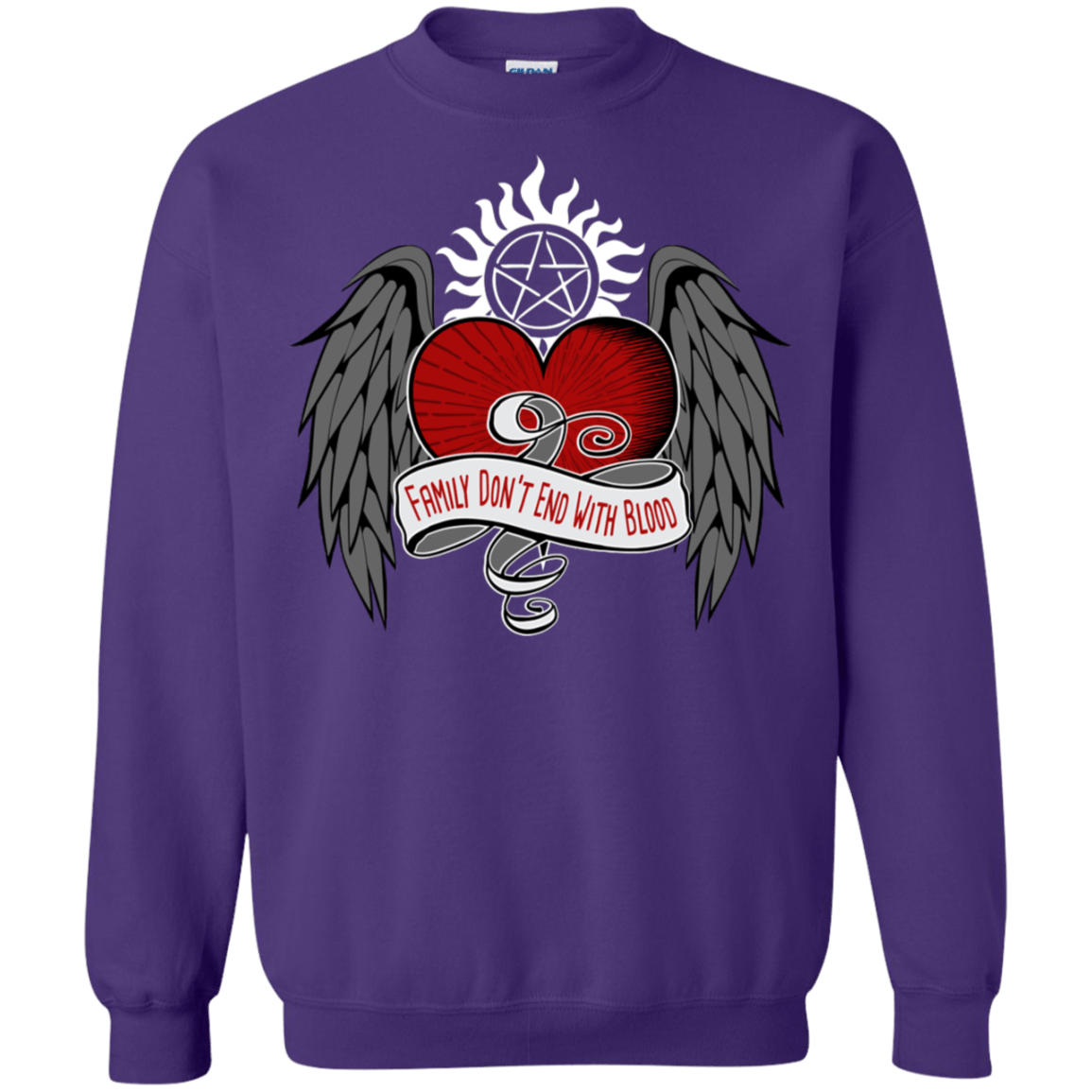 Sweatshirts Purple / S SPN Tattoo Crewneck Sweatshirt