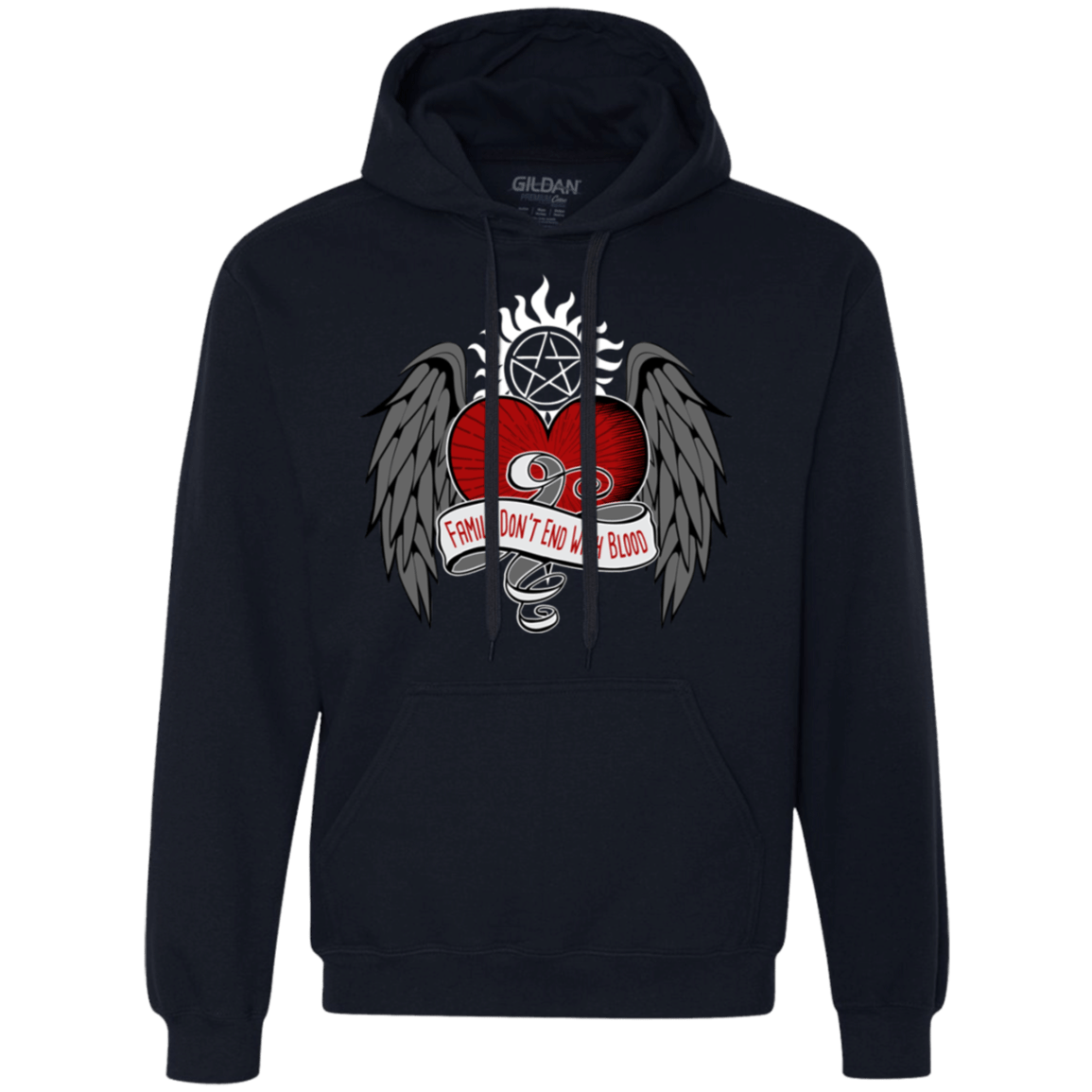 Sweatshirts Navy / S SPN Tattoo Premium Fleece Hoodie