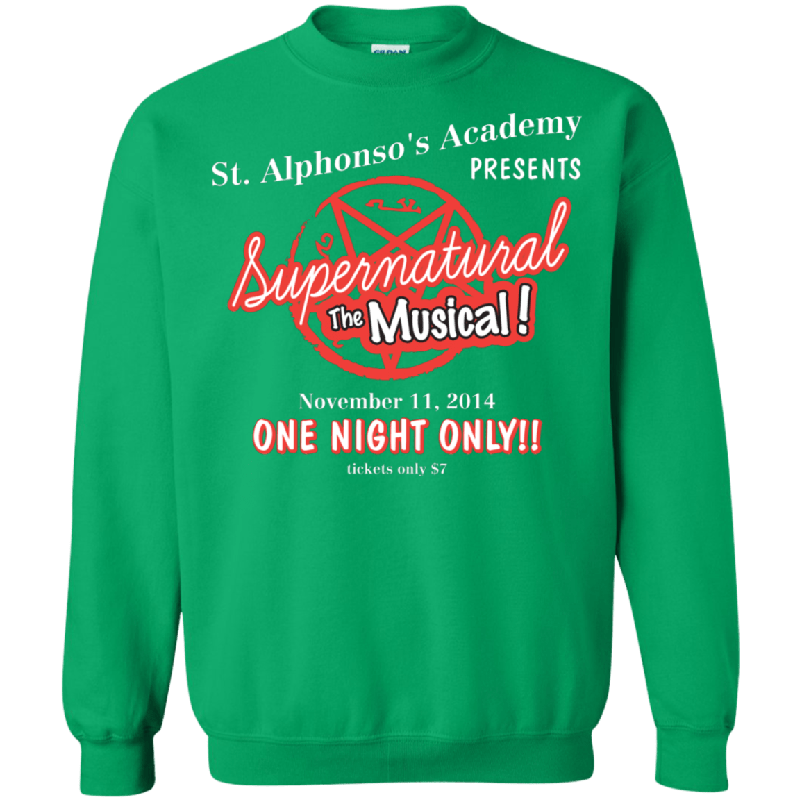 Sweatshirts Irish Green / S SPN The Musical Crewneck Sweatshirt