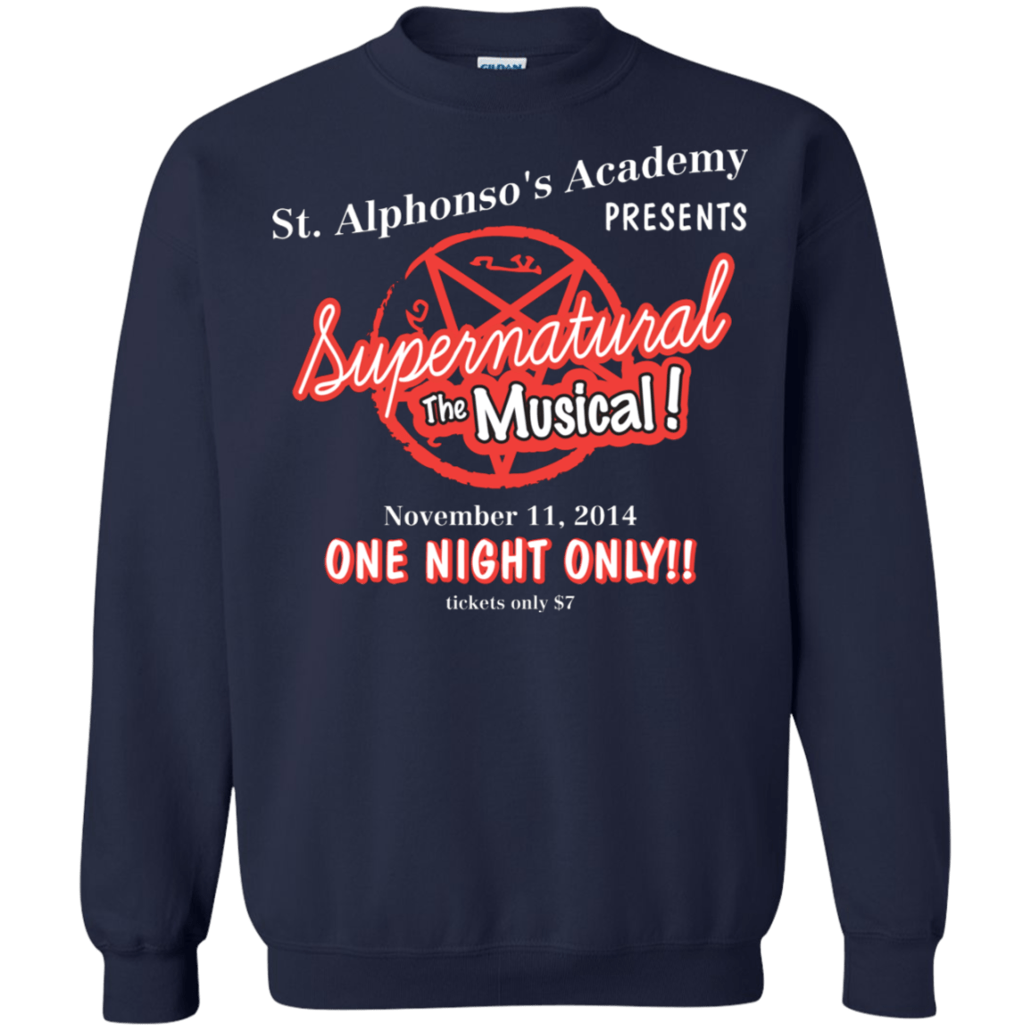 Sweatshirts Navy / S SPN The Musical Crewneck Sweatshirt