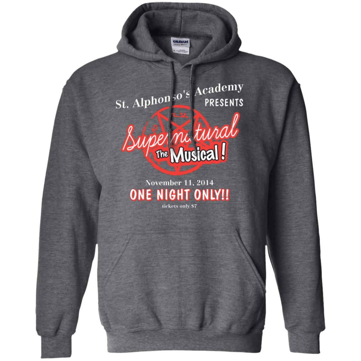 Sweatshirts Dark Heather / S SPN The Musical Pullover Hoodie