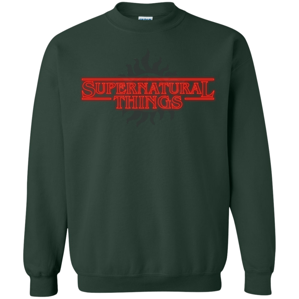 Sweatshirts Forest Green / S SPN Things Crewneck Sweatshirt