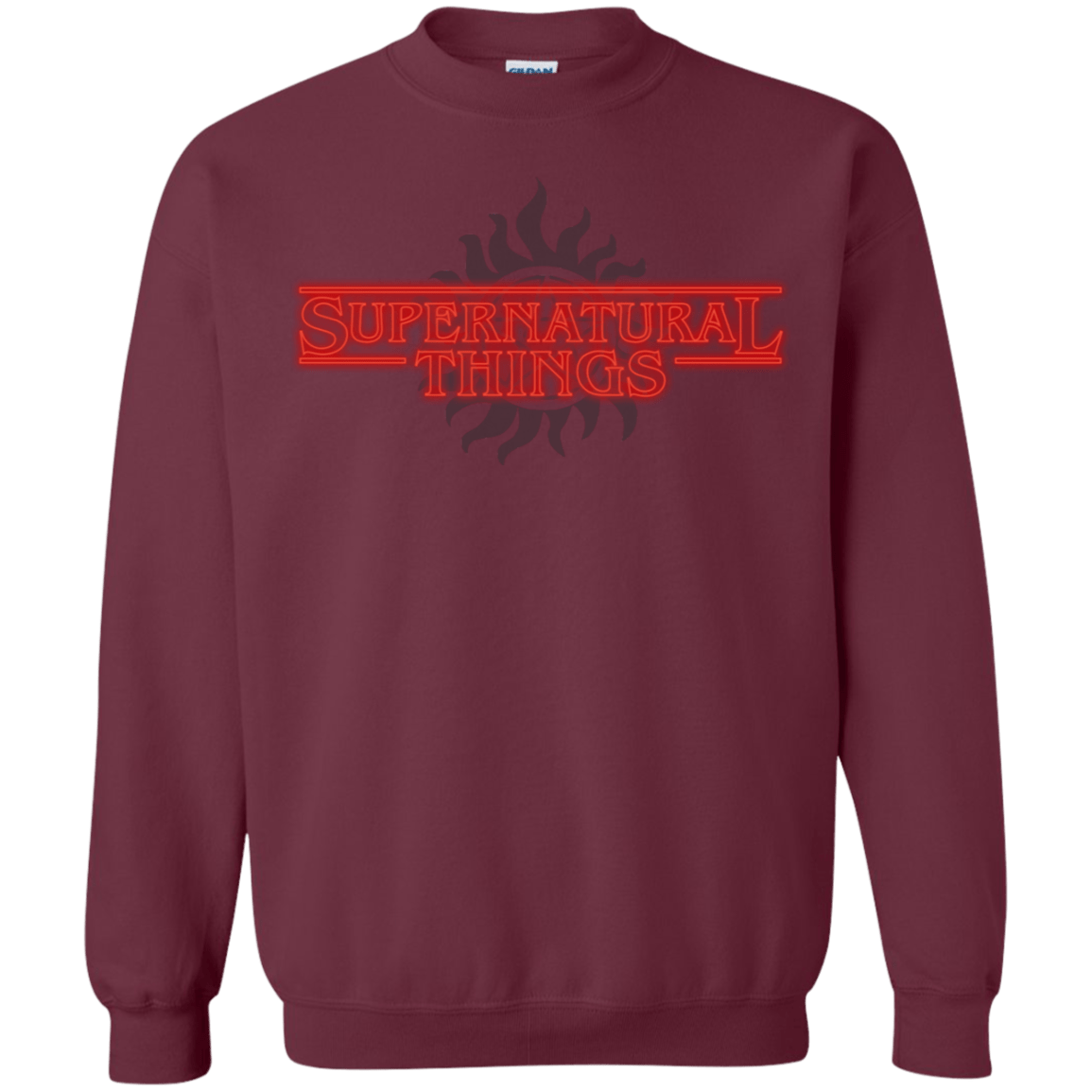 Sweatshirts Maroon / S SPN Things Crewneck Sweatshirt