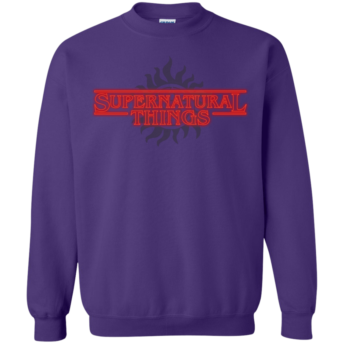 Sweatshirts Purple / S SPN Things Crewneck Sweatshirt