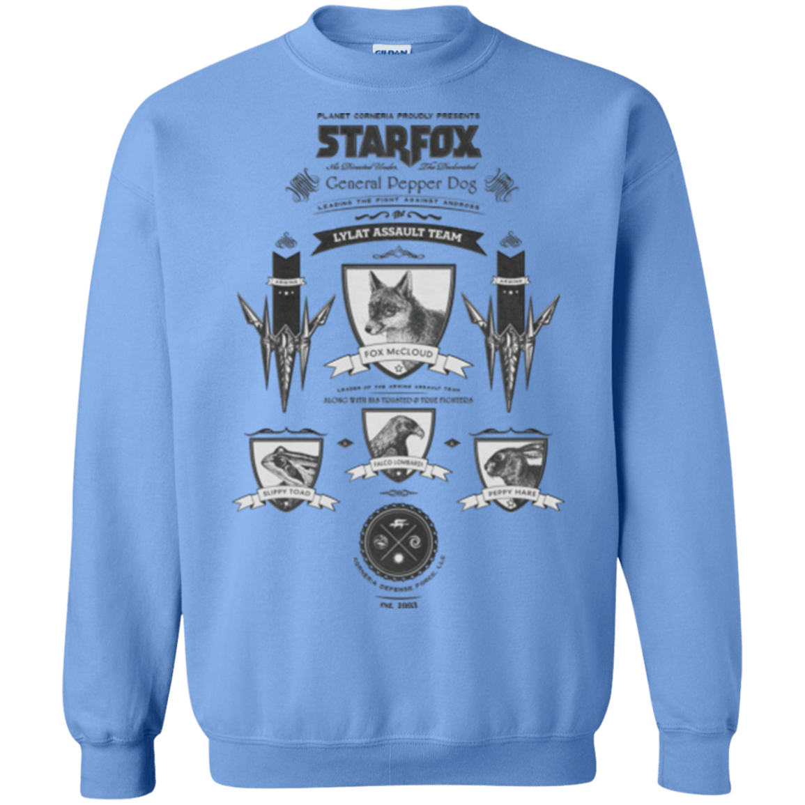 Sweatshirts Carolina Blue / Small Star Fox Vintage Crewneck Sweatshirt