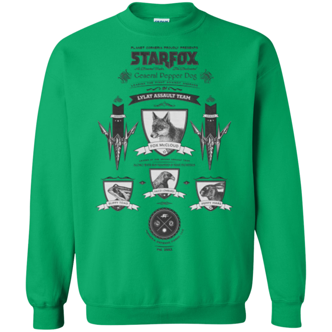 Sweatshirts Irish Green / Small Star Fox Vintage Crewneck Sweatshirt