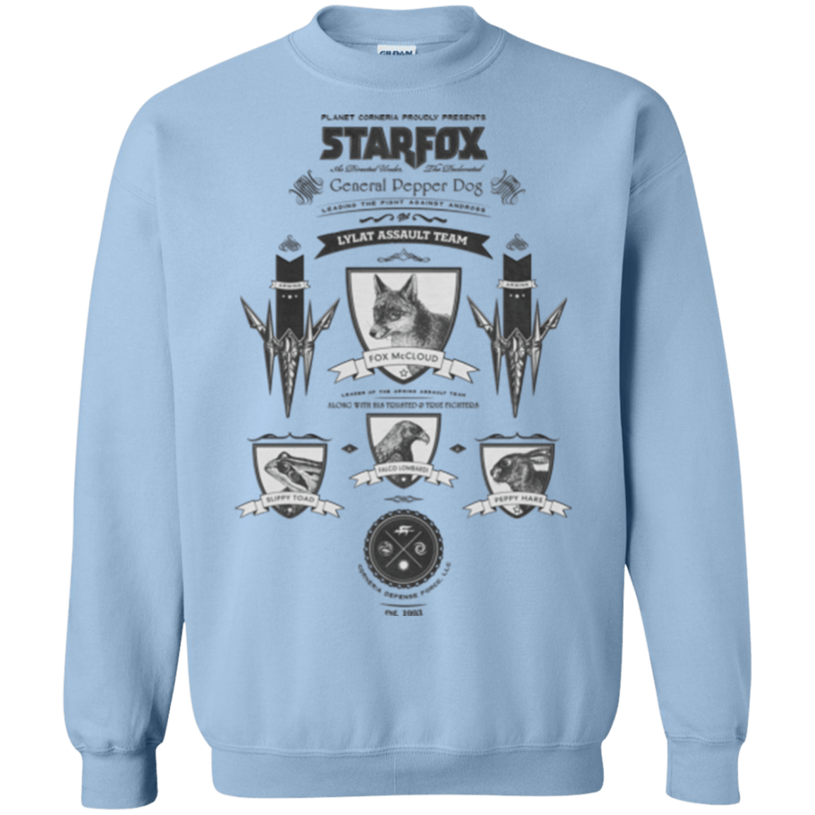 Sweatshirts Light Blue / Small Star Fox Vintage Crewneck Sweatshirt