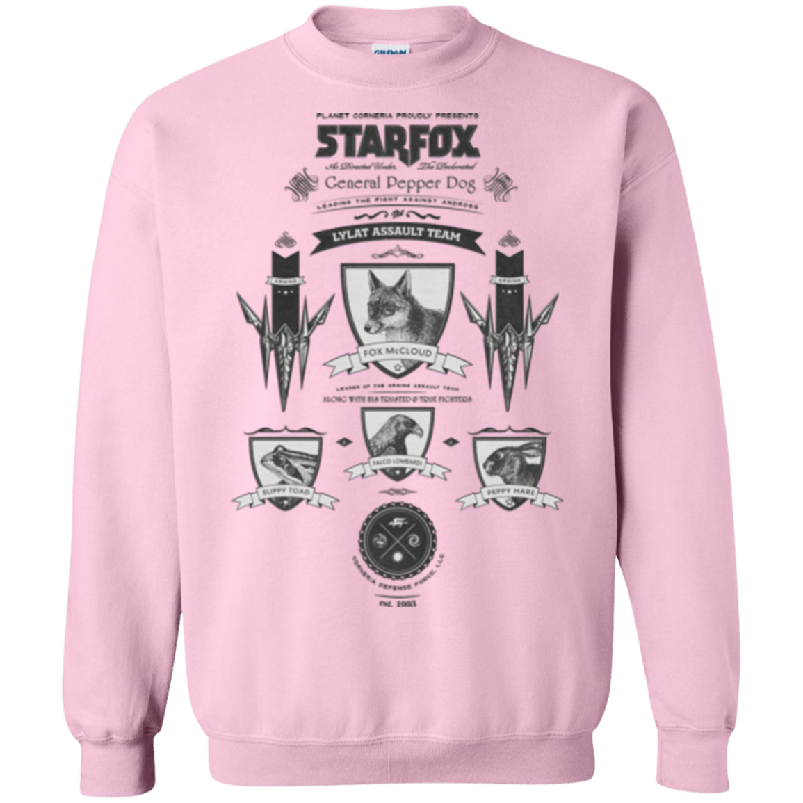 Sweatshirts Light Pink / Small Star Fox Vintage Crewneck Sweatshirt