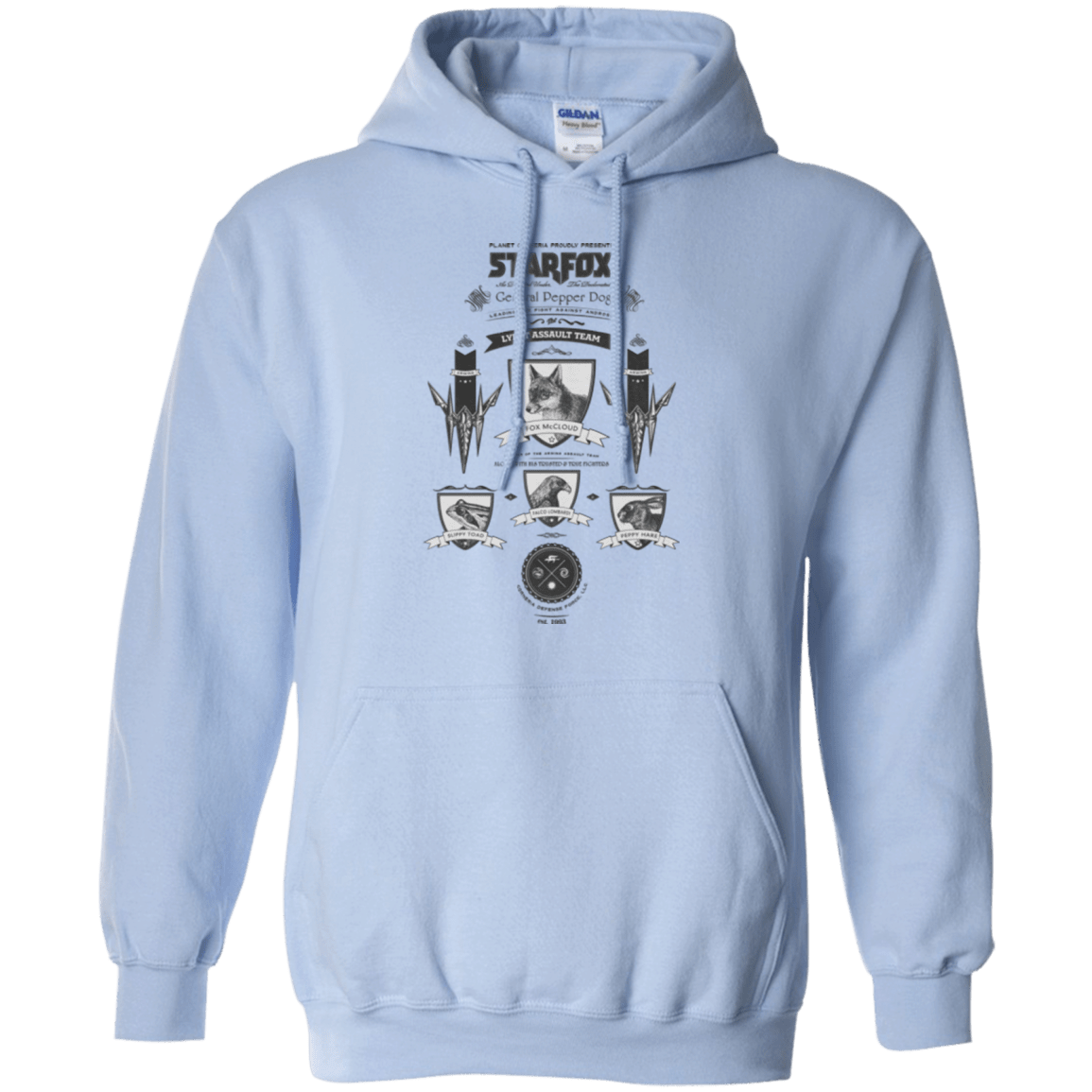 Sweatshirts Light Blue / Small Star Fox Vintage Pullover Hoodie