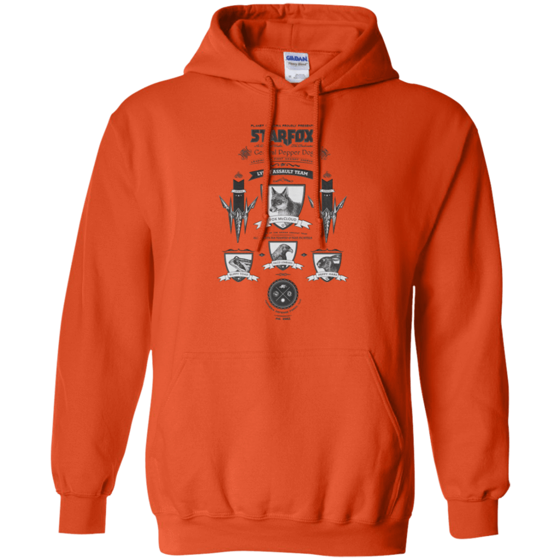 Sweatshirts Orange / Small Star Fox Vintage Pullover Hoodie