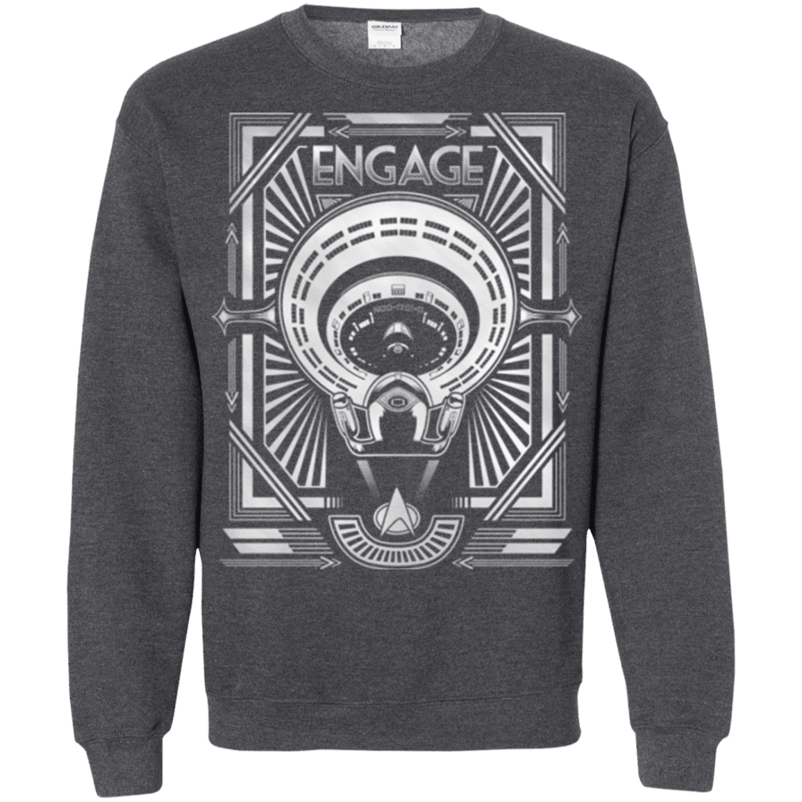 Sweatshirts Dark Heather / Small Star Trek Engage Crewneck Sweatshirt