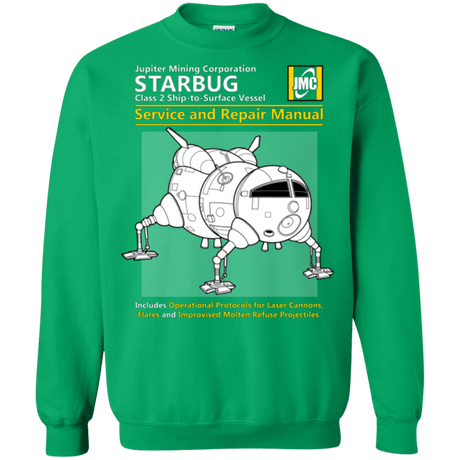 Sweatshirts Irish Green / Small Starbug Service And Repair Manual Crewneck Sweatshirt