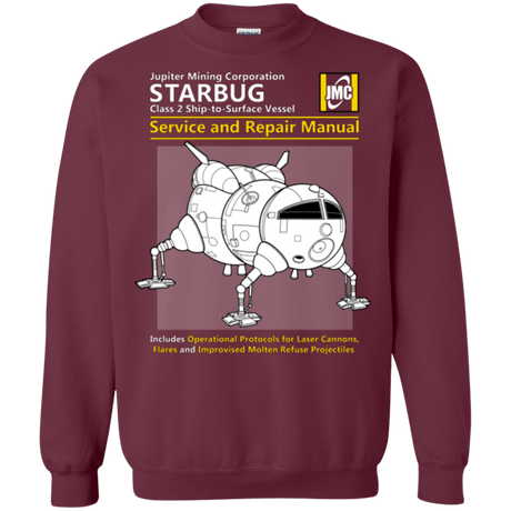 Sweatshirts Maroon / Small Starbug Service And Repair Manual Crewneck Sweatshirt