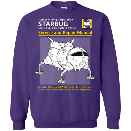 Sweatshirts Purple / Small Starbug Service And Repair Manual Crewneck Sweatshirt
