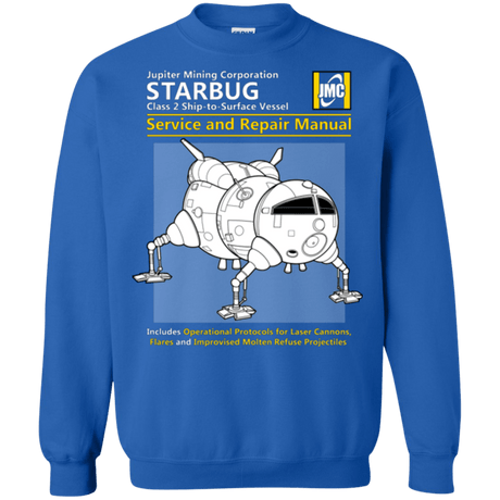 Sweatshirts Royal / Small Starbug Service And Repair Manual Crewneck Sweatshirt