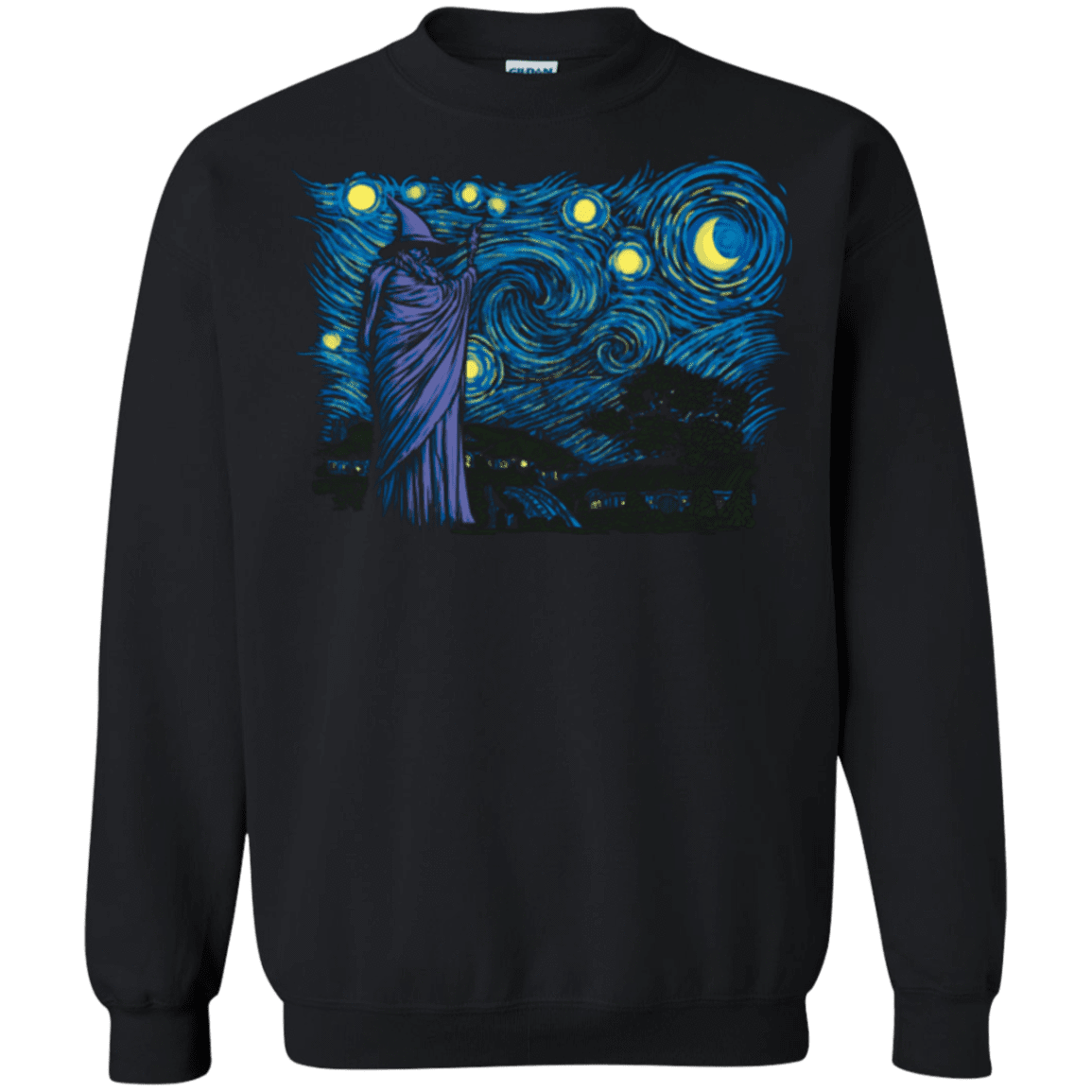 Sweatshirts Black / Small Starry Hobbiton Crewneck Sweatshirt