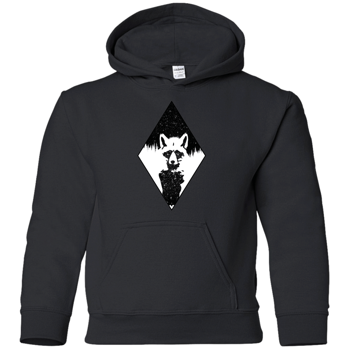Sweatshirts Black / YS Starry Raccoon Youth Hoodie