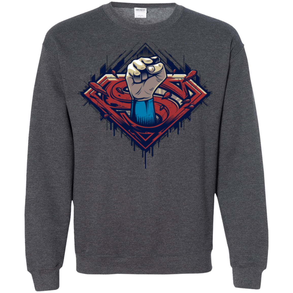 Sweatshirts Dark Heather / Small Steel Hero Crewneck Sweatshirt