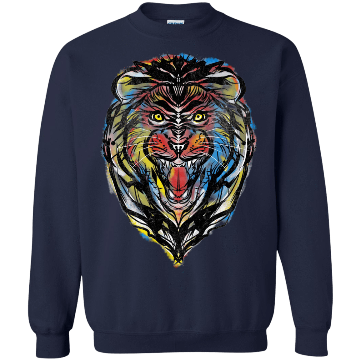 Sweatshirts Navy / S Stencil Lion Crewneck Sweatshirt