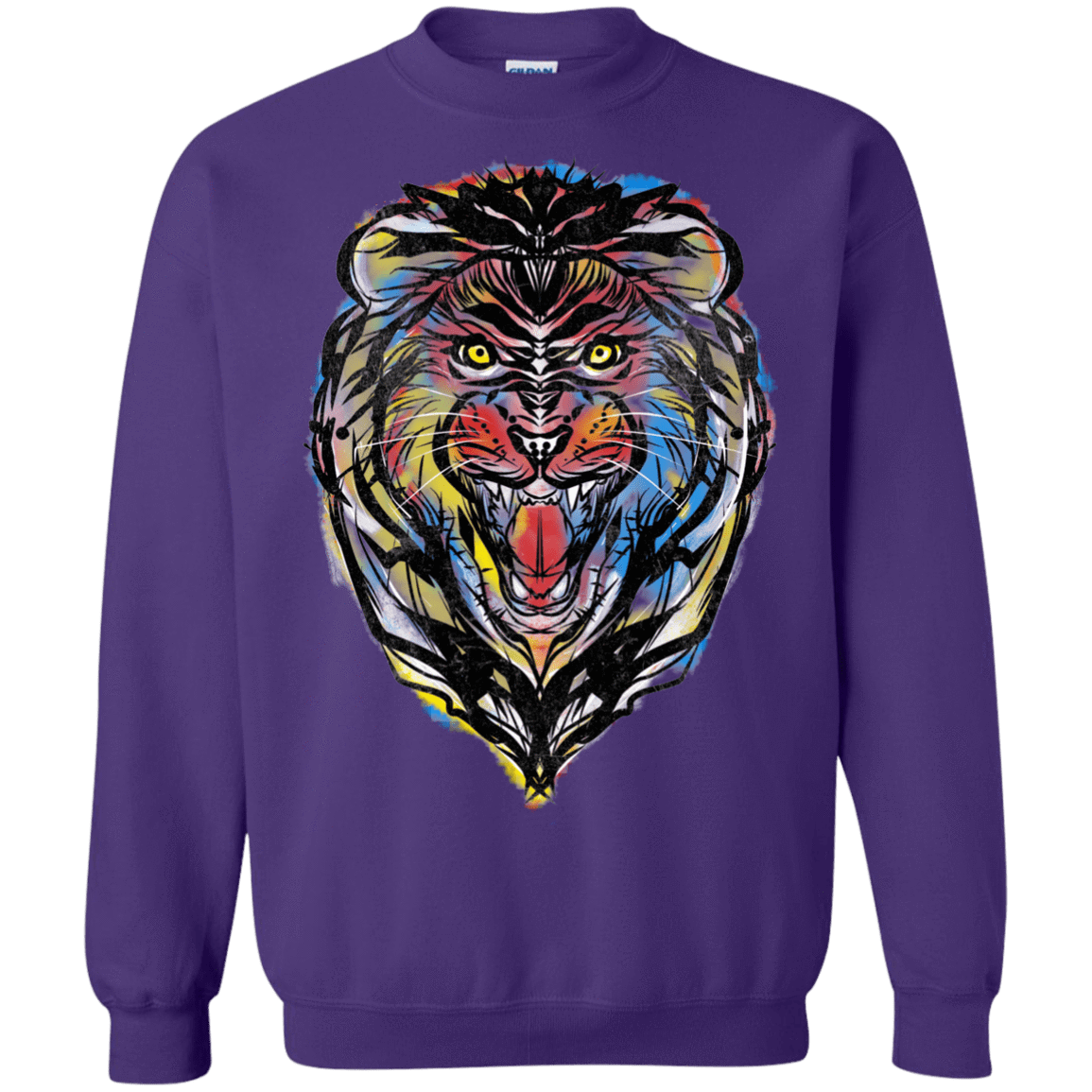 Sweatshirts Purple / S Stencil Lion Crewneck Sweatshirt