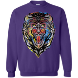 Sweatshirts Purple / S Stencil Lion Crewneck Sweatshirt