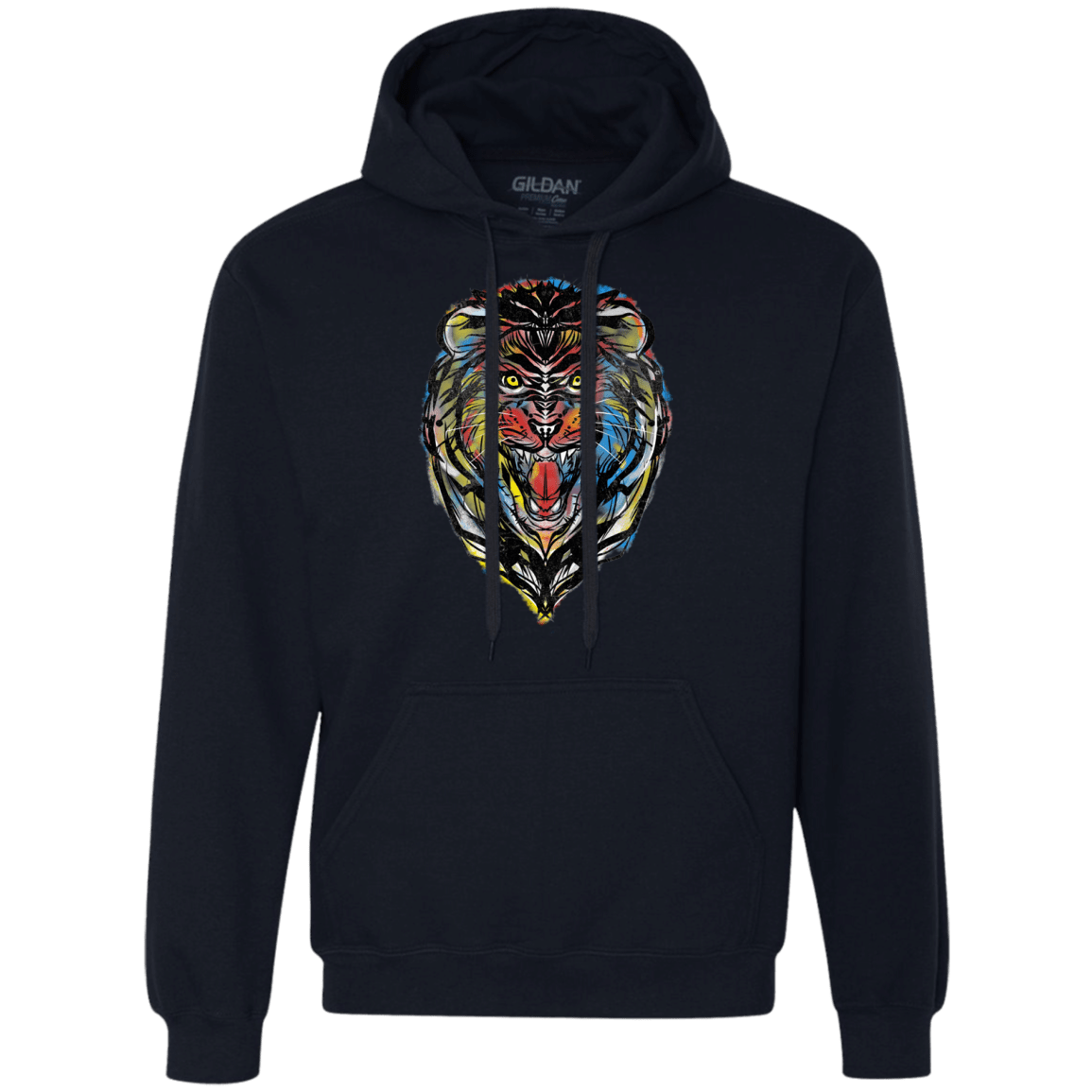 Sweatshirts Navy / S Stencil Lion Premium Fleece Hoodie