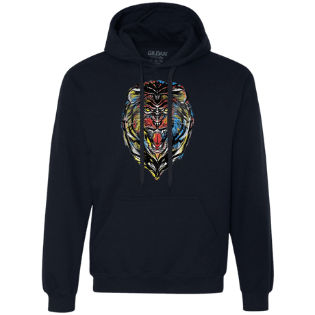 Sweatshirts Navy / S Stencil Lion Premium Fleece Hoodie